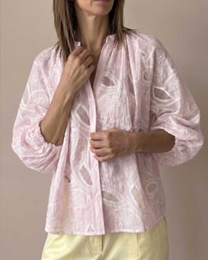 Camicia ricami rosa