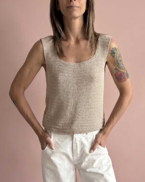 Top in maglia beige