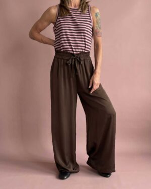 Pantalone viscosa moro
