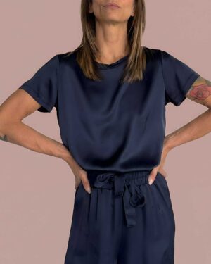 Maglia viscosa blu